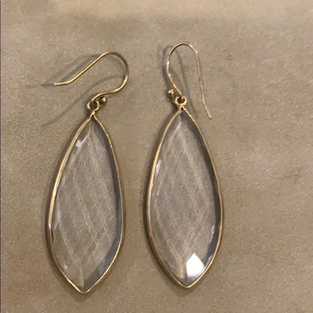Large crystal drop earrings